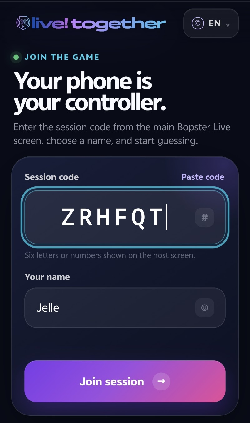 Unirse a una sesión de Live Together desde un teléfono
